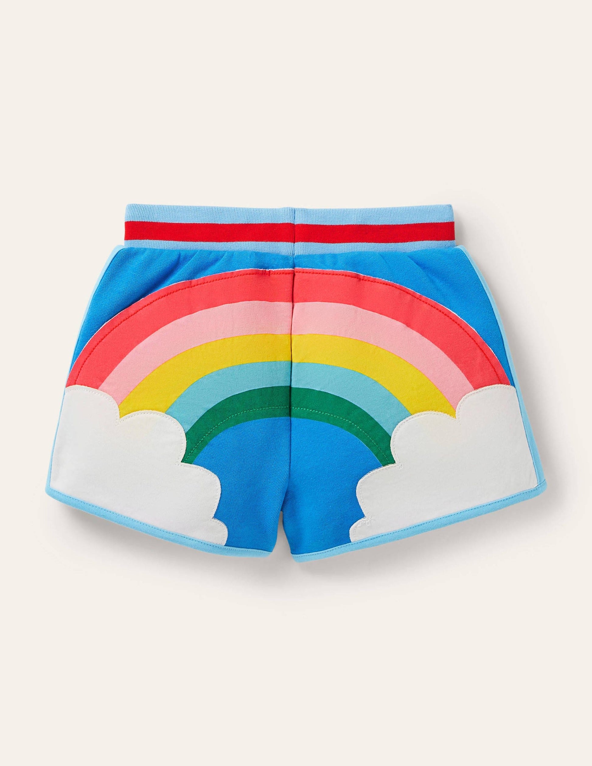 Appliqué Jersey Shorts-Moroccan Blue Rainbow-4