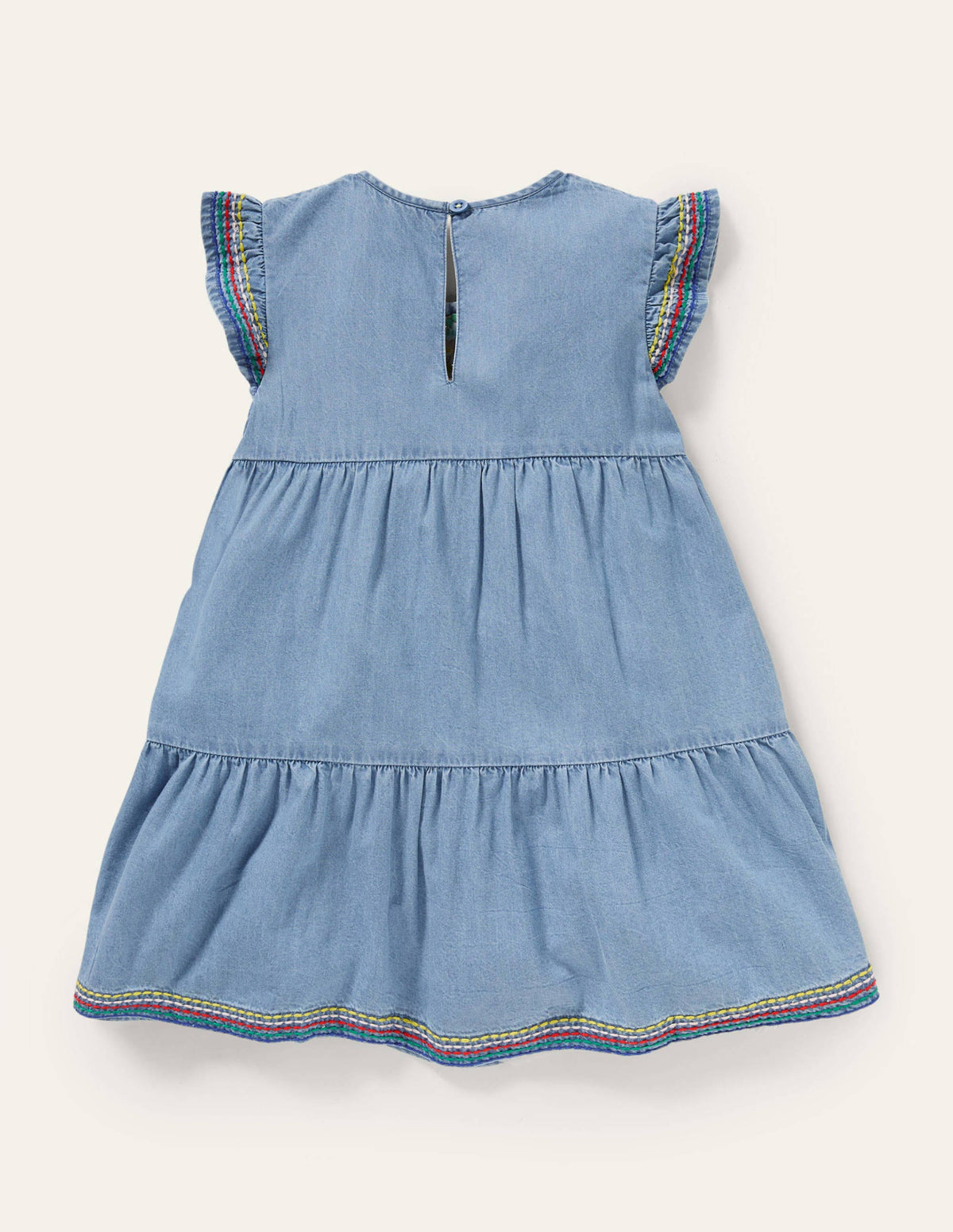 Rainbow Stitch Denim Tunic-Chambray-2