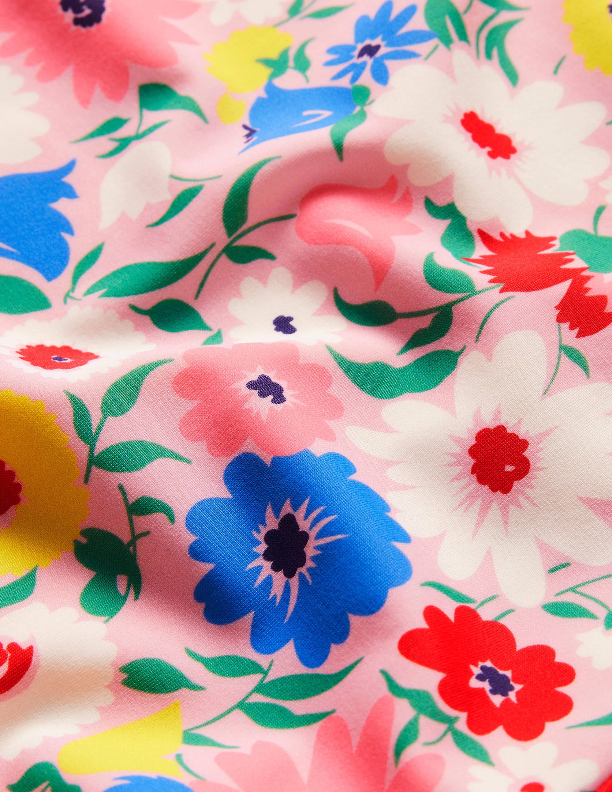 Puff Sleeve Printed Swimsuit-Boto Pink Floral - Image 3