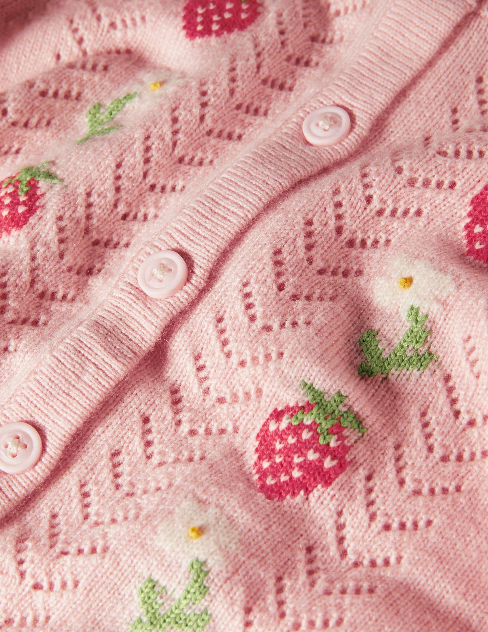 Cosy Pointelle Cardigan-Provence Pink Strawberries-3