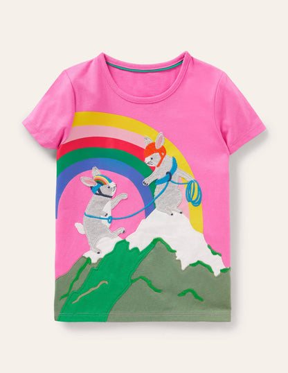 Adventure Appliqué T-shirt-Strawberry Ice Mountain-1
