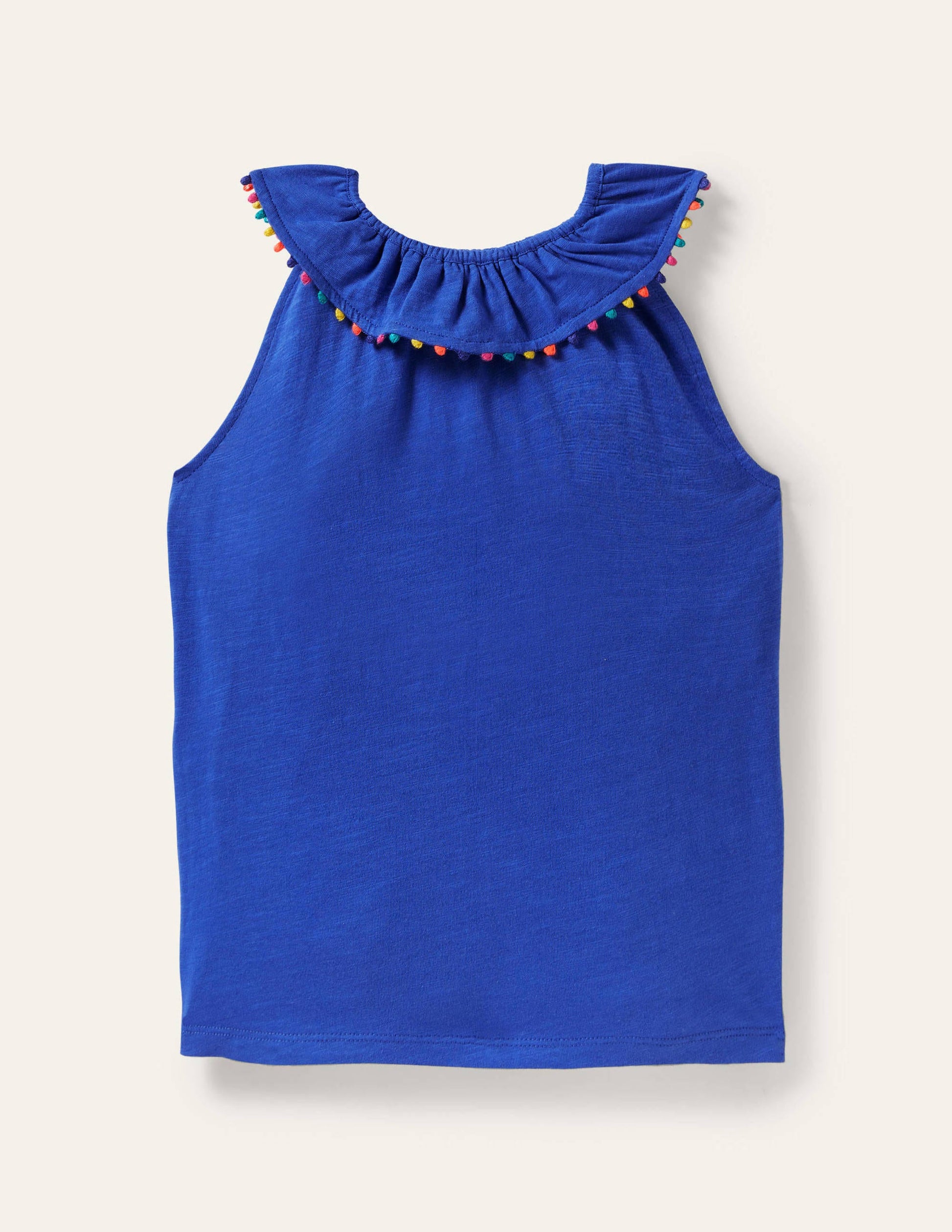 Charlie Pom Jersey Vest-Brilliant Blue-1