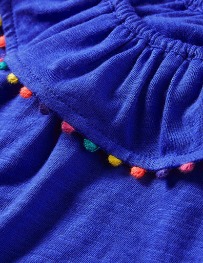 Charlie Pom Jersey Vest-Brilliant Blue-3