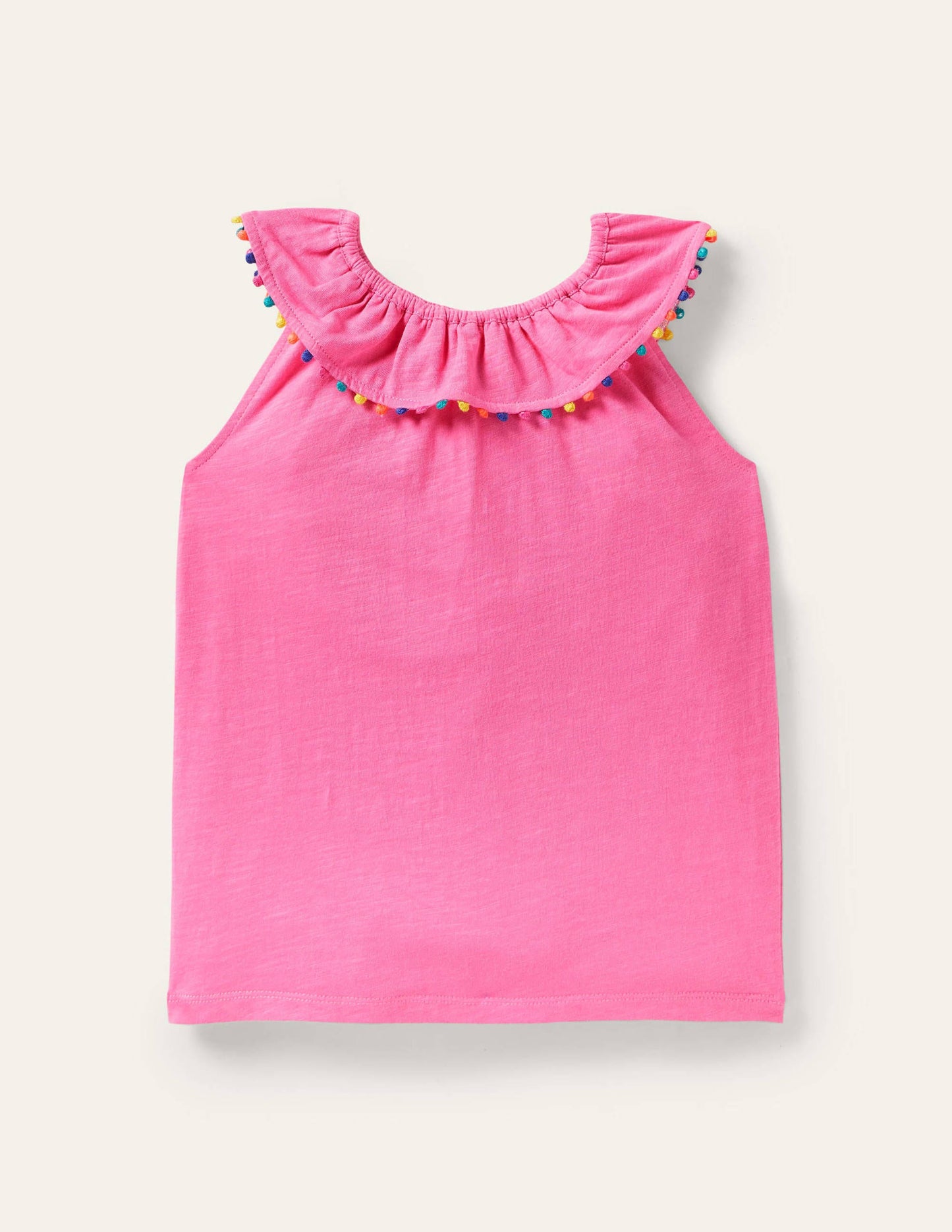 Charlie Pom Jersey Vest-Strawberry Ice Pink