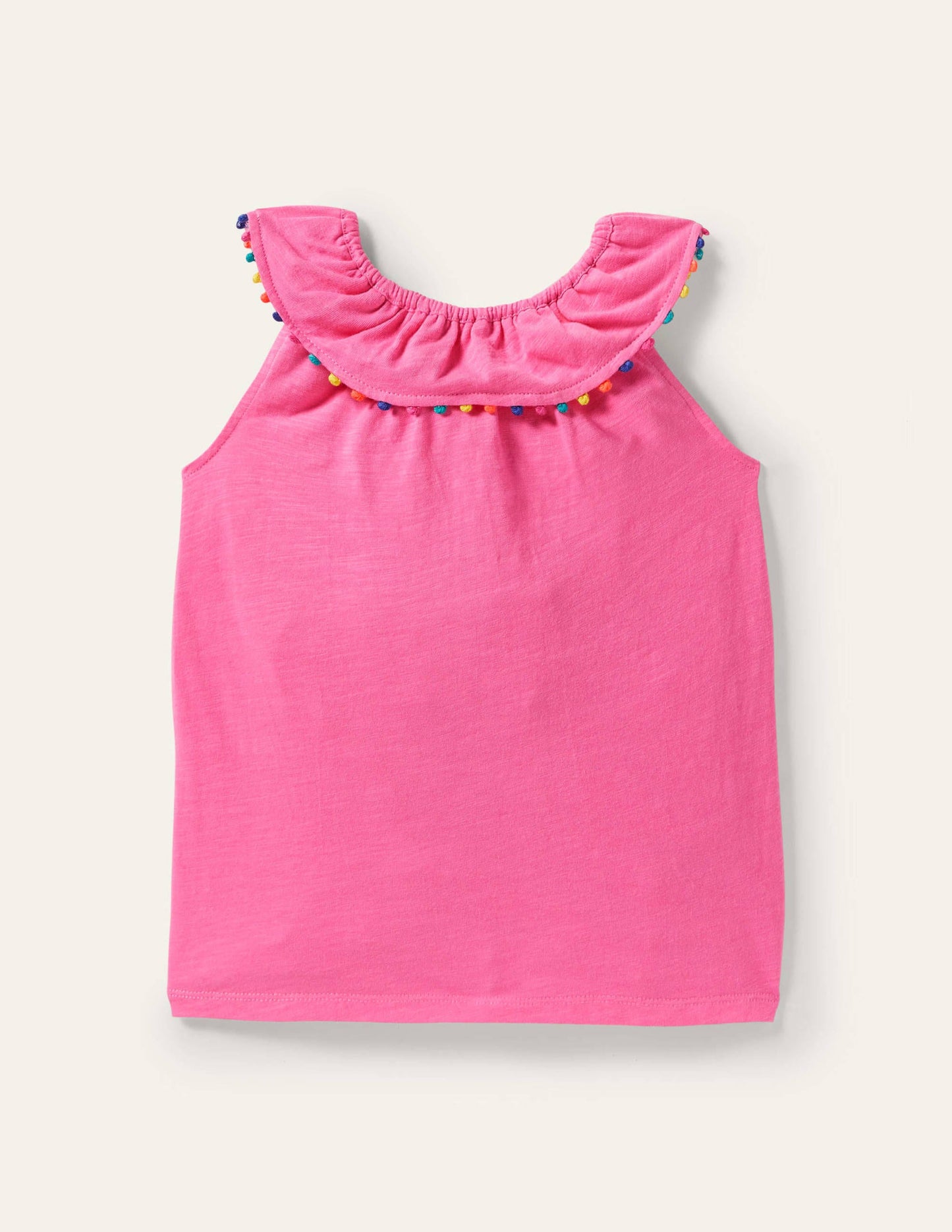 Charlie Pom Jersey Vest-Strawberry Ice Pink