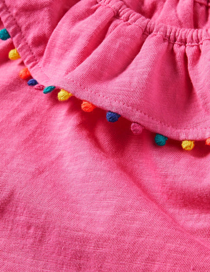 Charlie Pom Jersey Vest-Strawberry Ice Pink-3