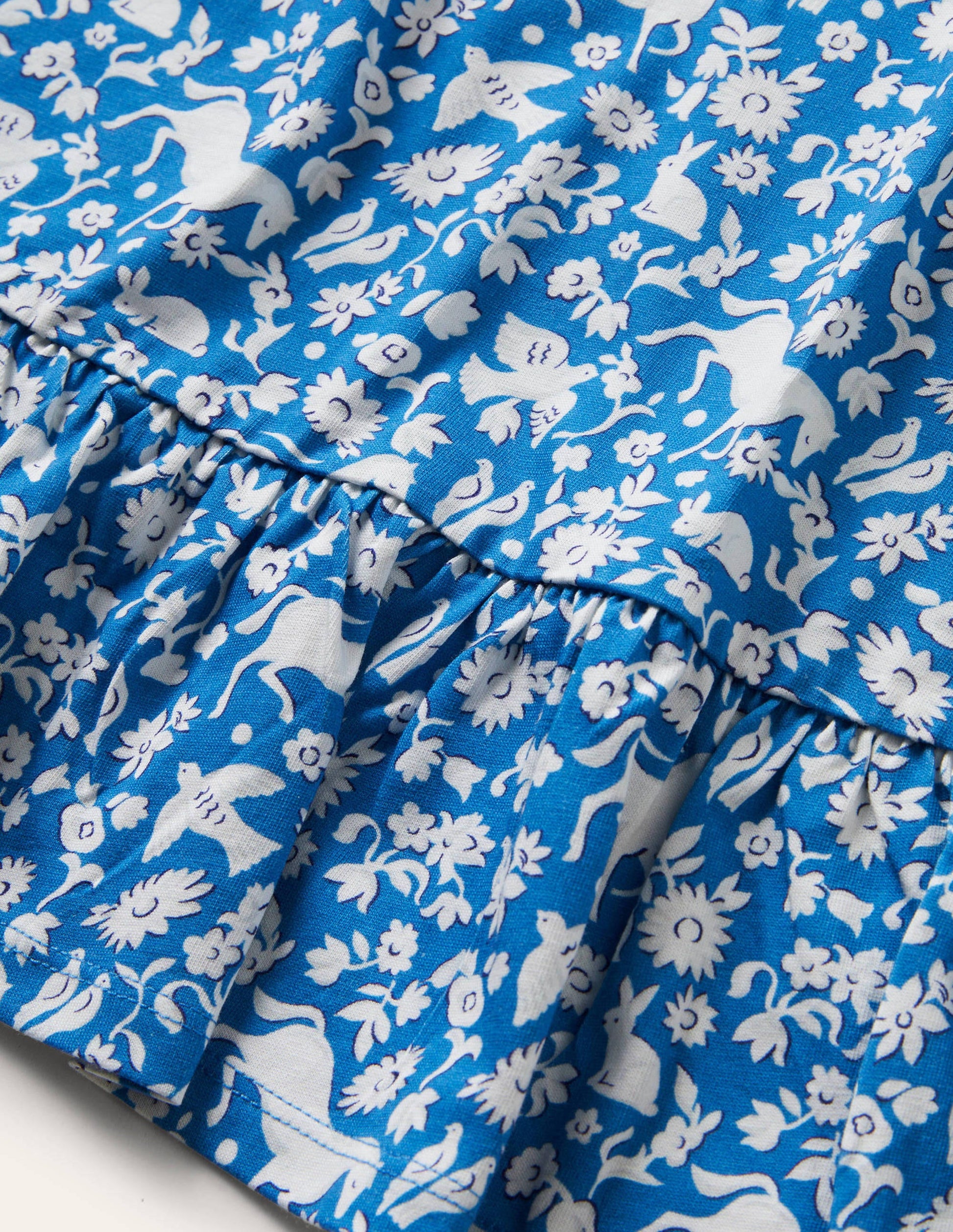 Drop Hem Jersey Dress-Elizabethan Blue Wild Ponies-3