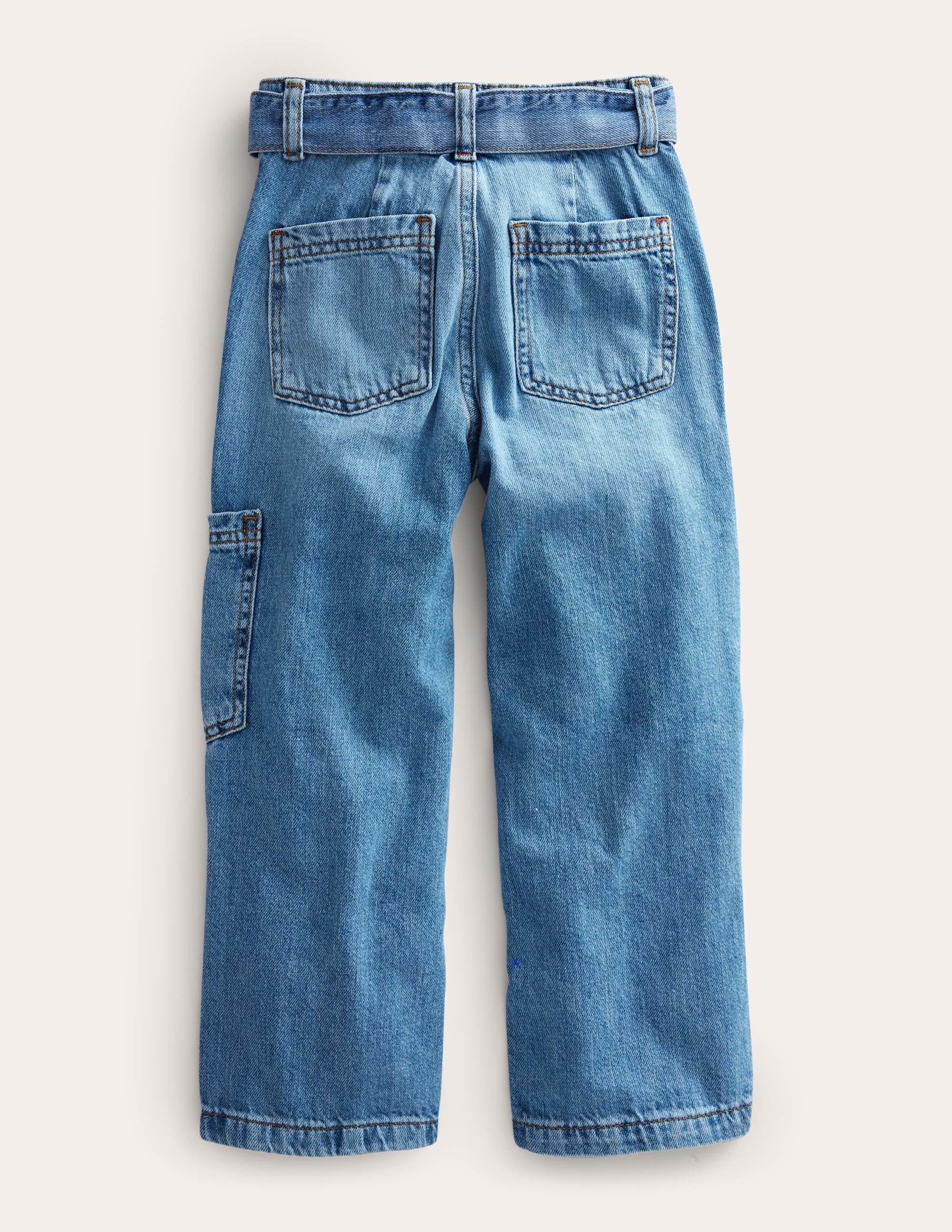Tie-waist Cargo-Mid Vintage Denim - Image 2