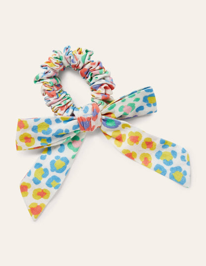 Large Bow Scrunchie-Multi Leopard