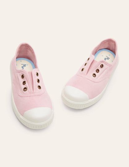 Laceless Canvas Pull-ons-Pink