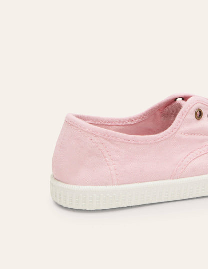 Laceless Canvas Pull-ons-Pink