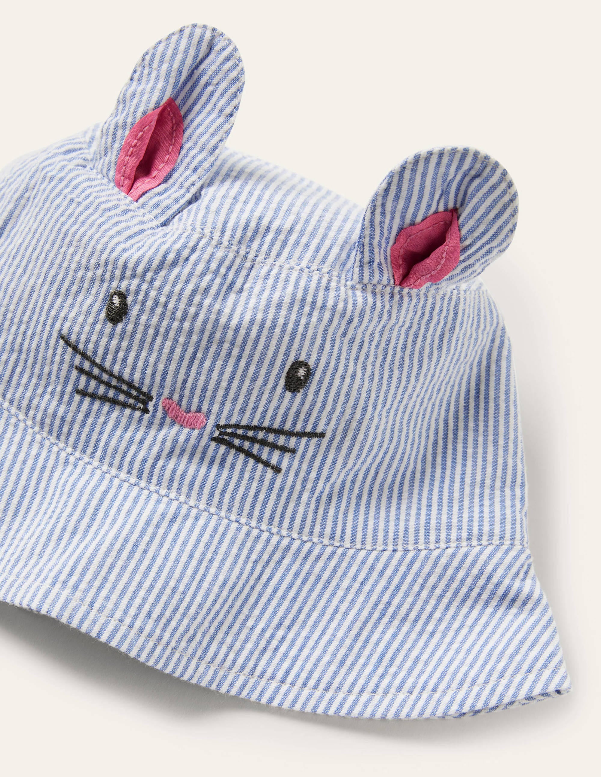Novelty Hat-Blue/Ivory Ticking Bunny - Image 2