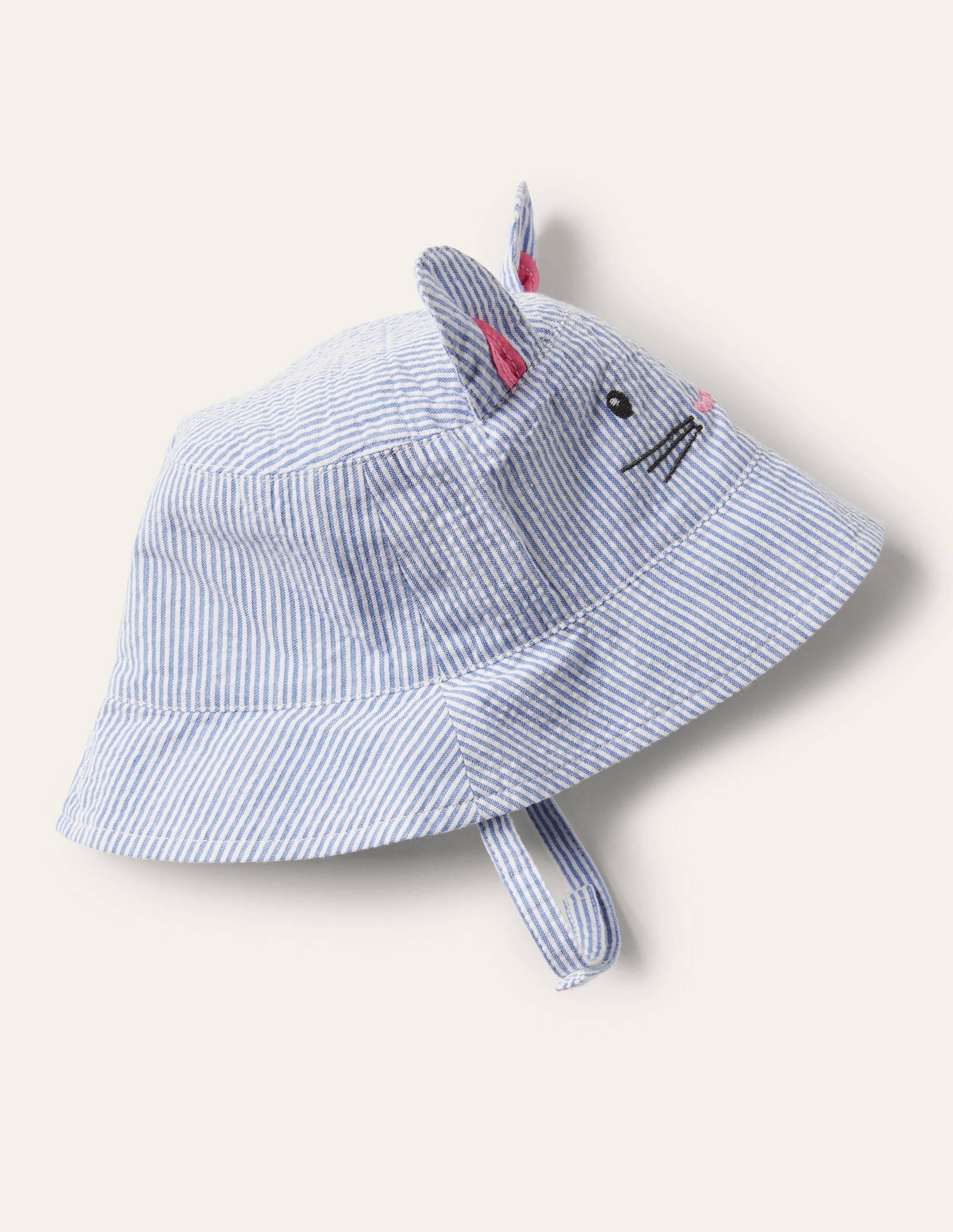 Novelty Hat-Blue/Ivory Ticking Bunny - Image 1