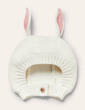 Knitted Bunny Bonnet-Ivory Bunny Ears