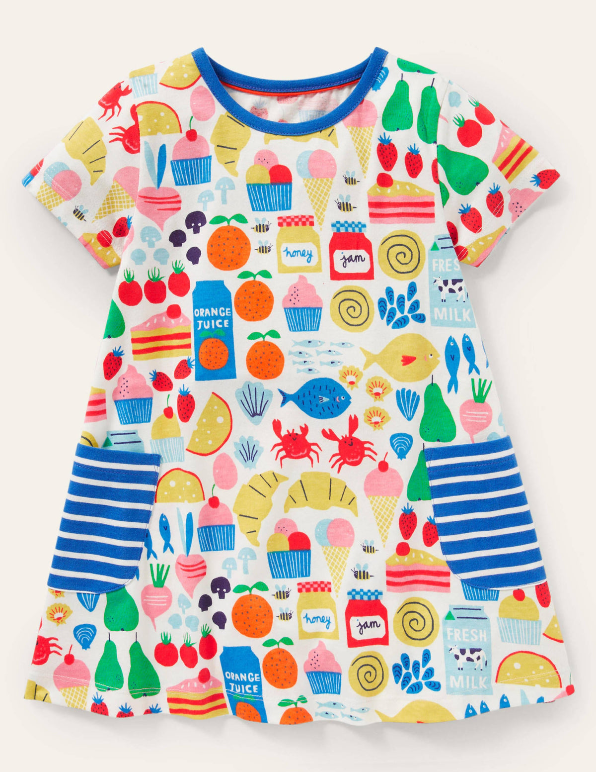 Short-sleeved Printed Tunic-Multi Farmers Market-1
