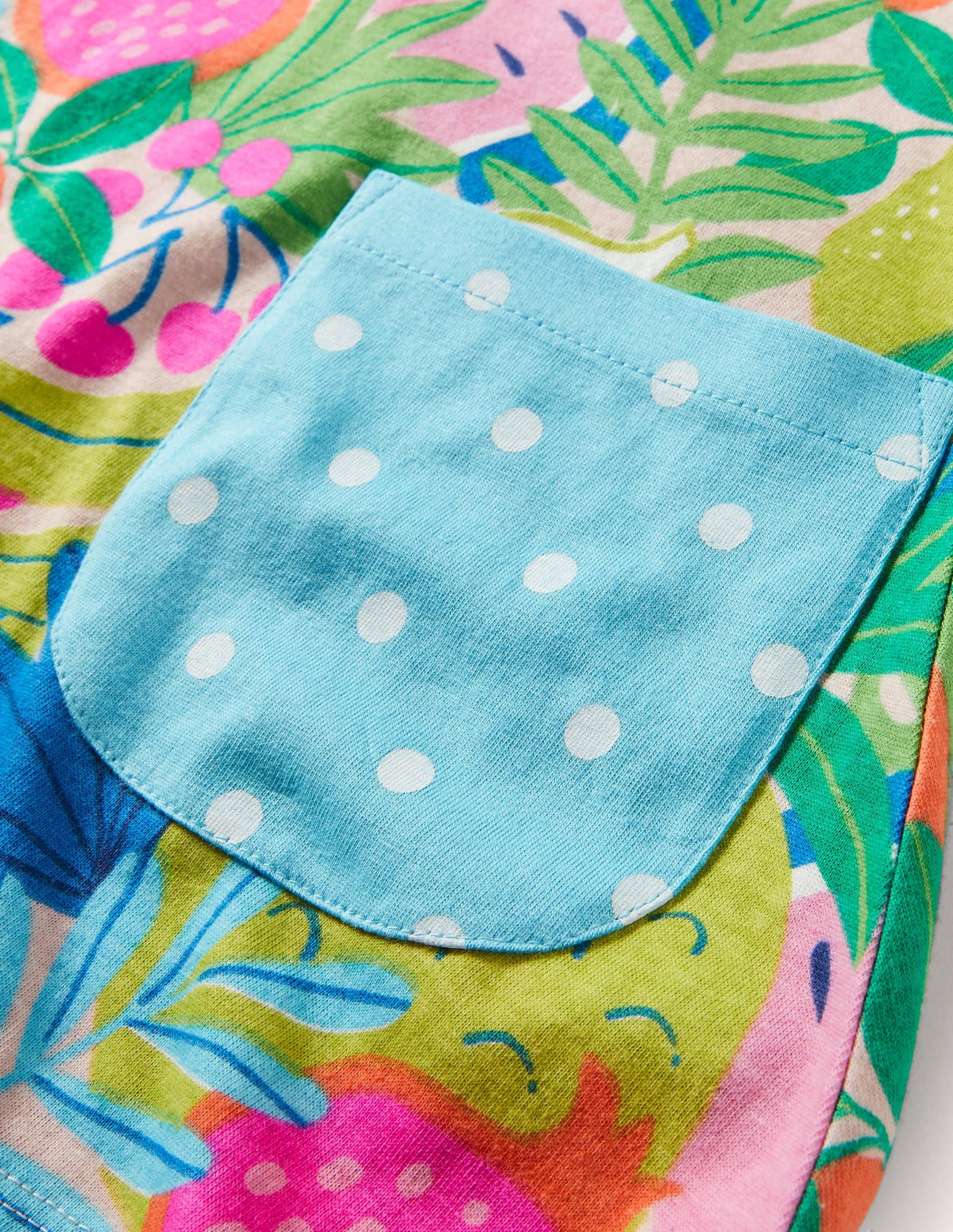 Short-sleeved Printed Tunic-Tickled Pink Tropical Fruit-3