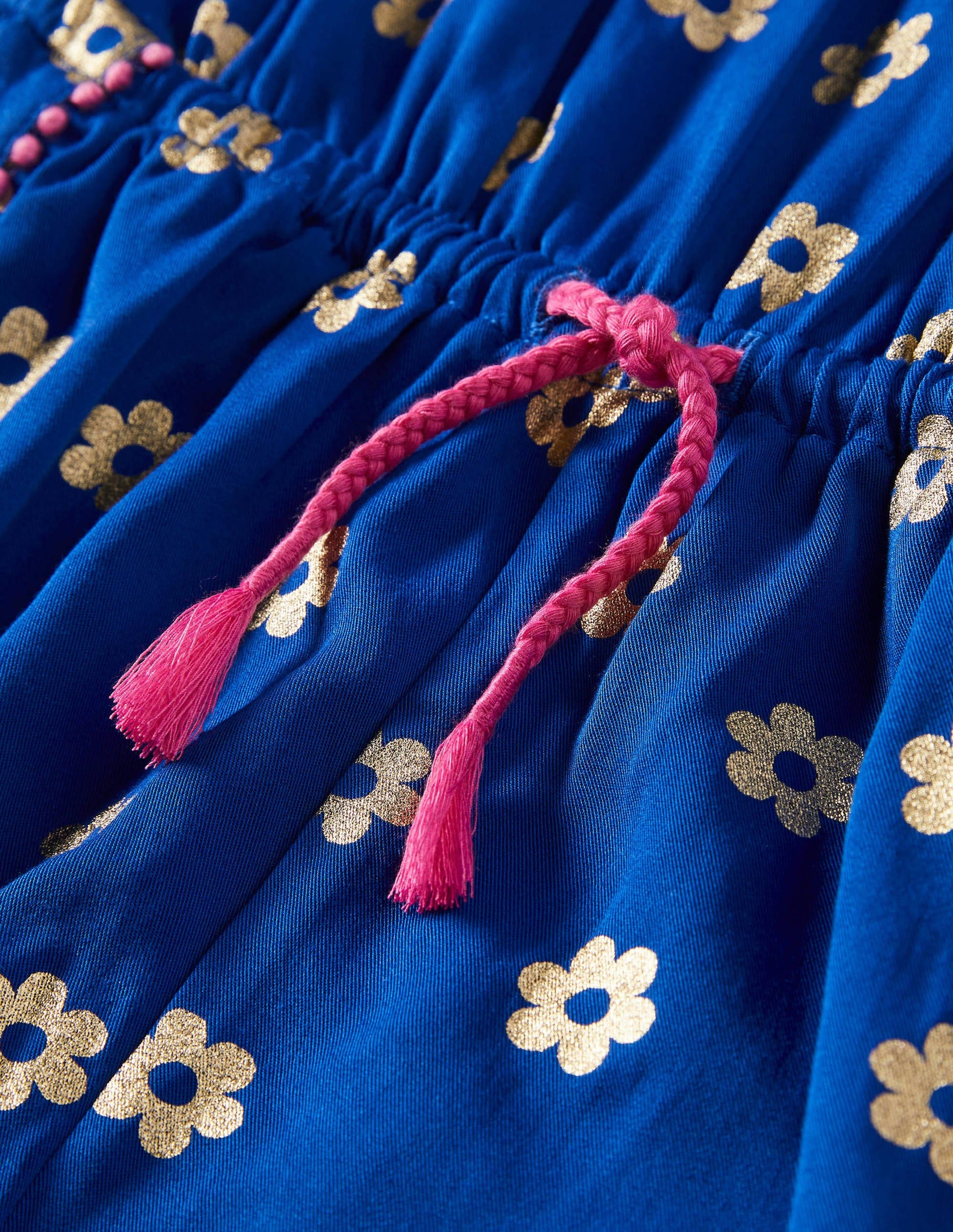 Woven Holiday Playsuit-Blue Wave Foil Daisy-3