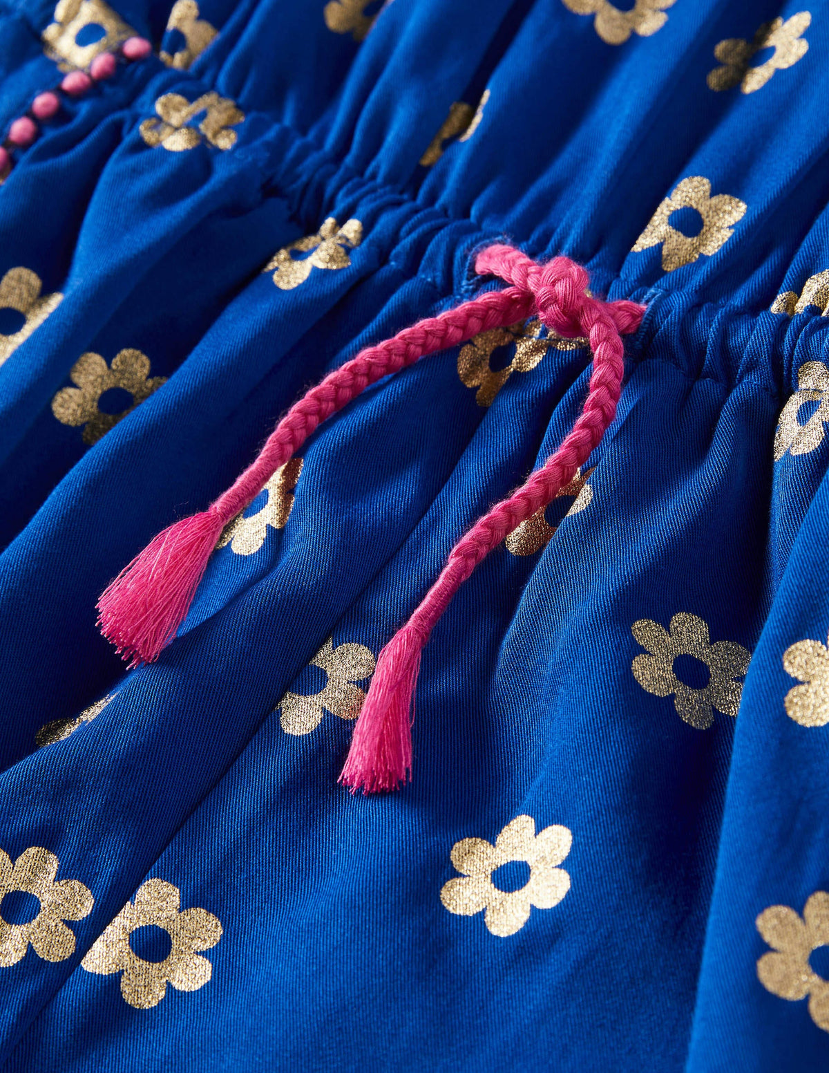 Woven Holiday Playsuit-Blue Wave Foil Daisy - Image 3