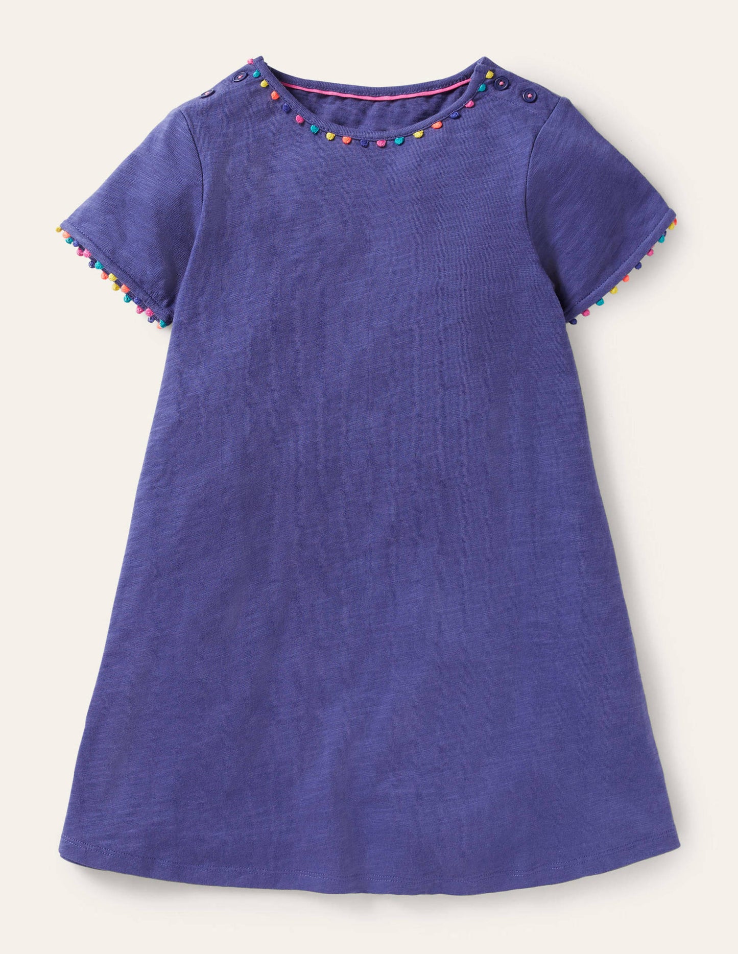 Charlie Pom Jersey Dress-Starboard Blue