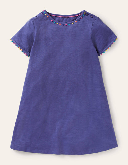Charlie Pom Jersey Dress-Starboard Blue-1