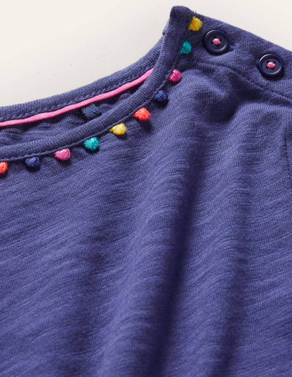 Charlie Pom Jersey Dress-Starboard Blue-3