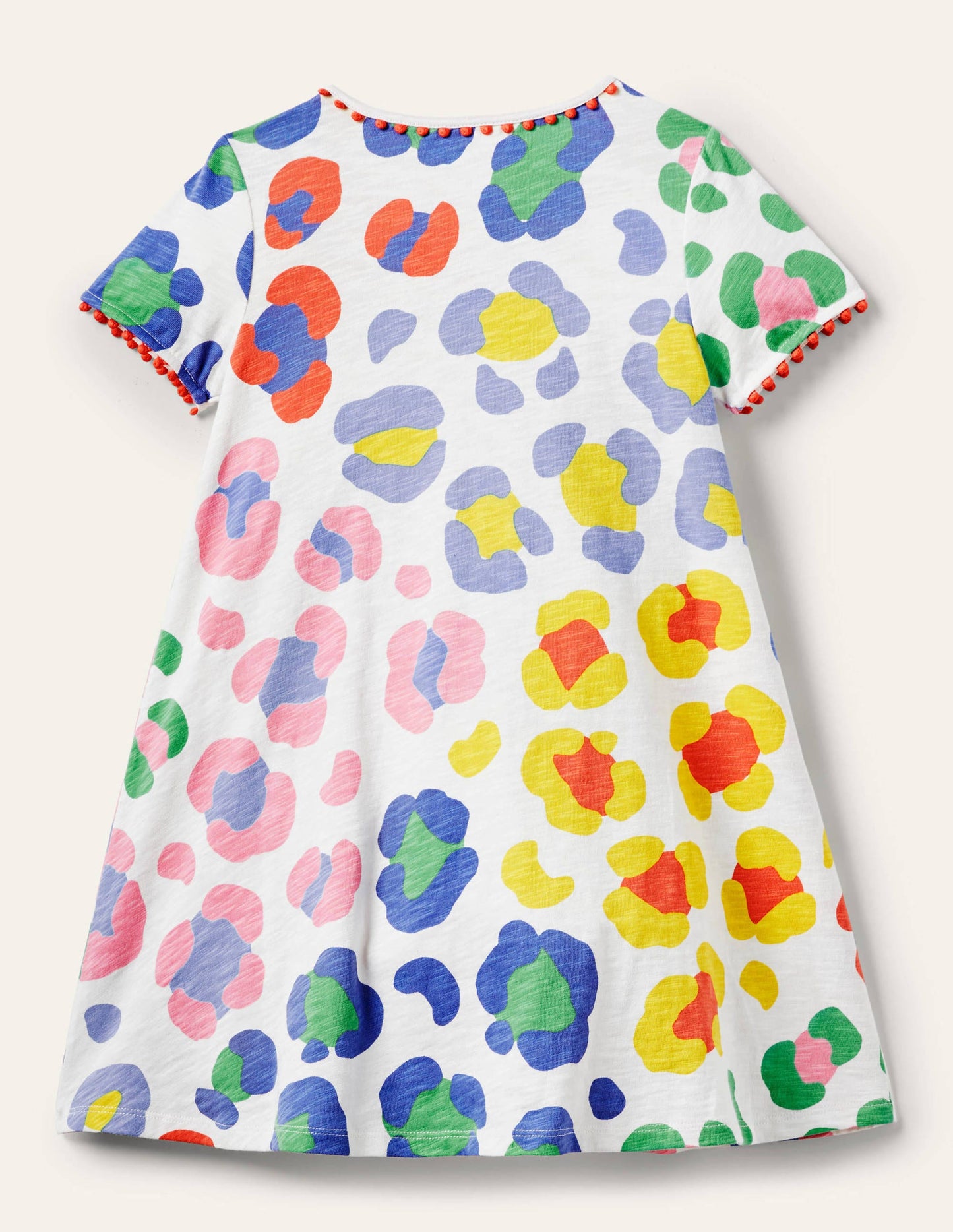 Charlie Pom Jersey Dress-Multi Leopard