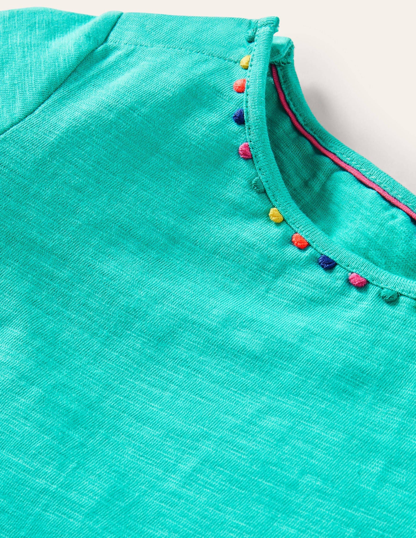 Charlie Pom Jersey Dress-Turquoise