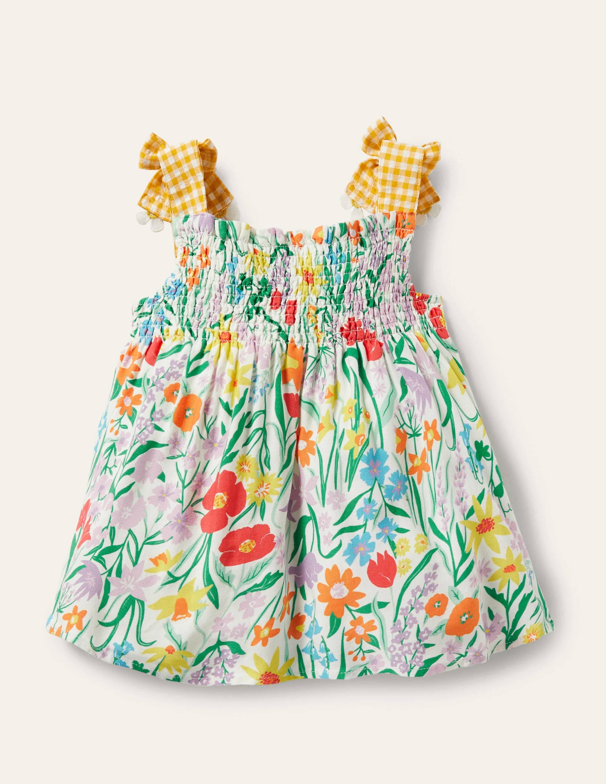 Tie Shoulder Smocked Top-Multi Spring Meadow - Image 2