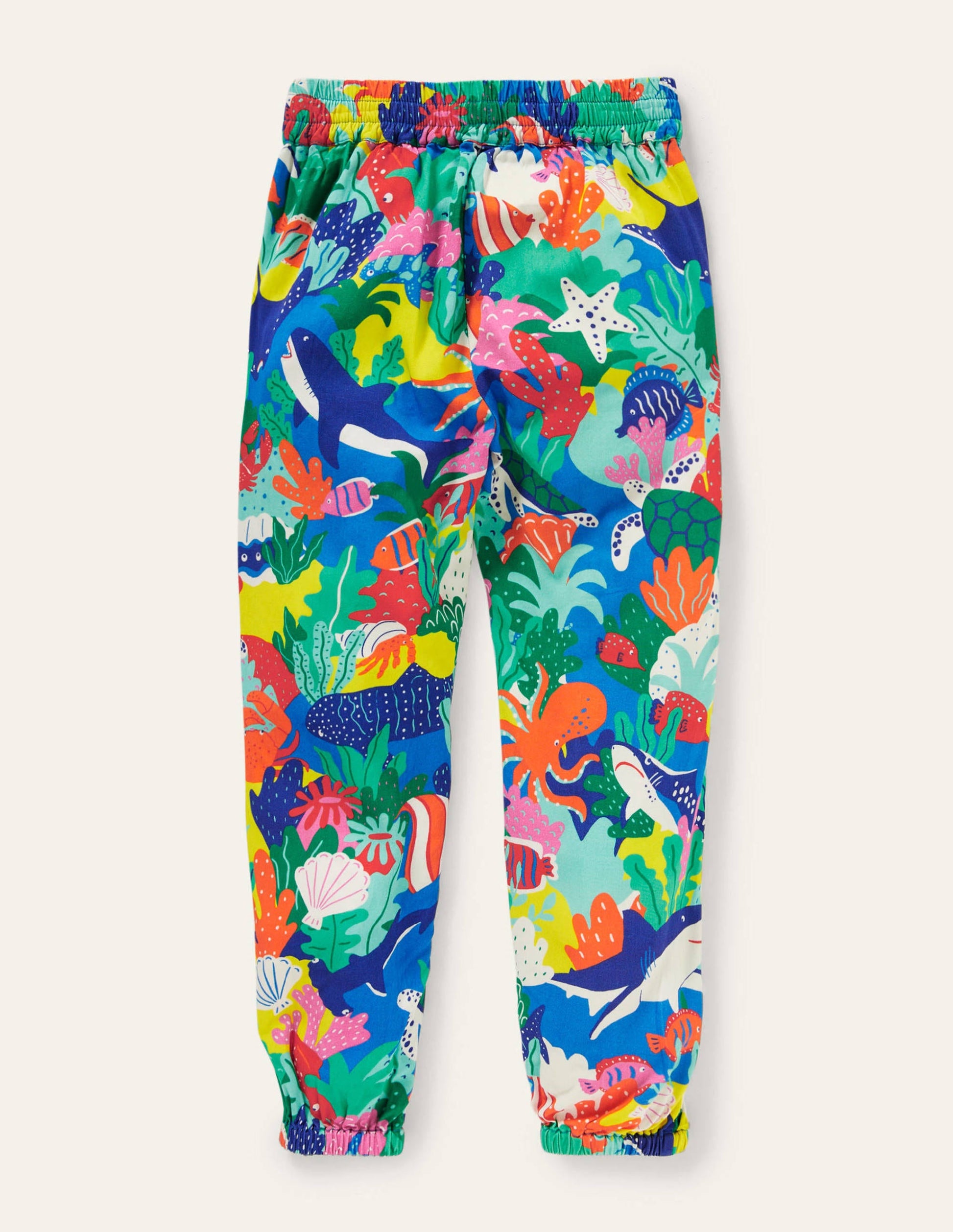 Relaxed Woven Printed Trousers-Multi Rainbow Reef-2