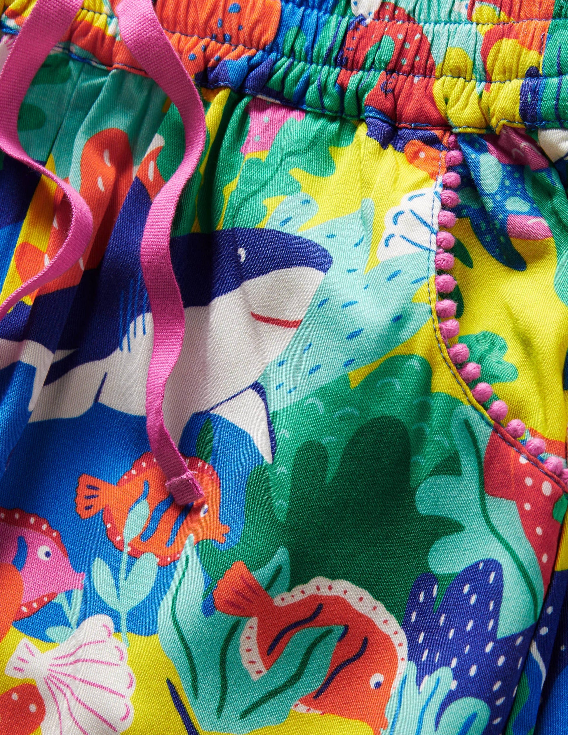 Relaxed Woven Printed Trousers-Multi Rainbow Reef-3
