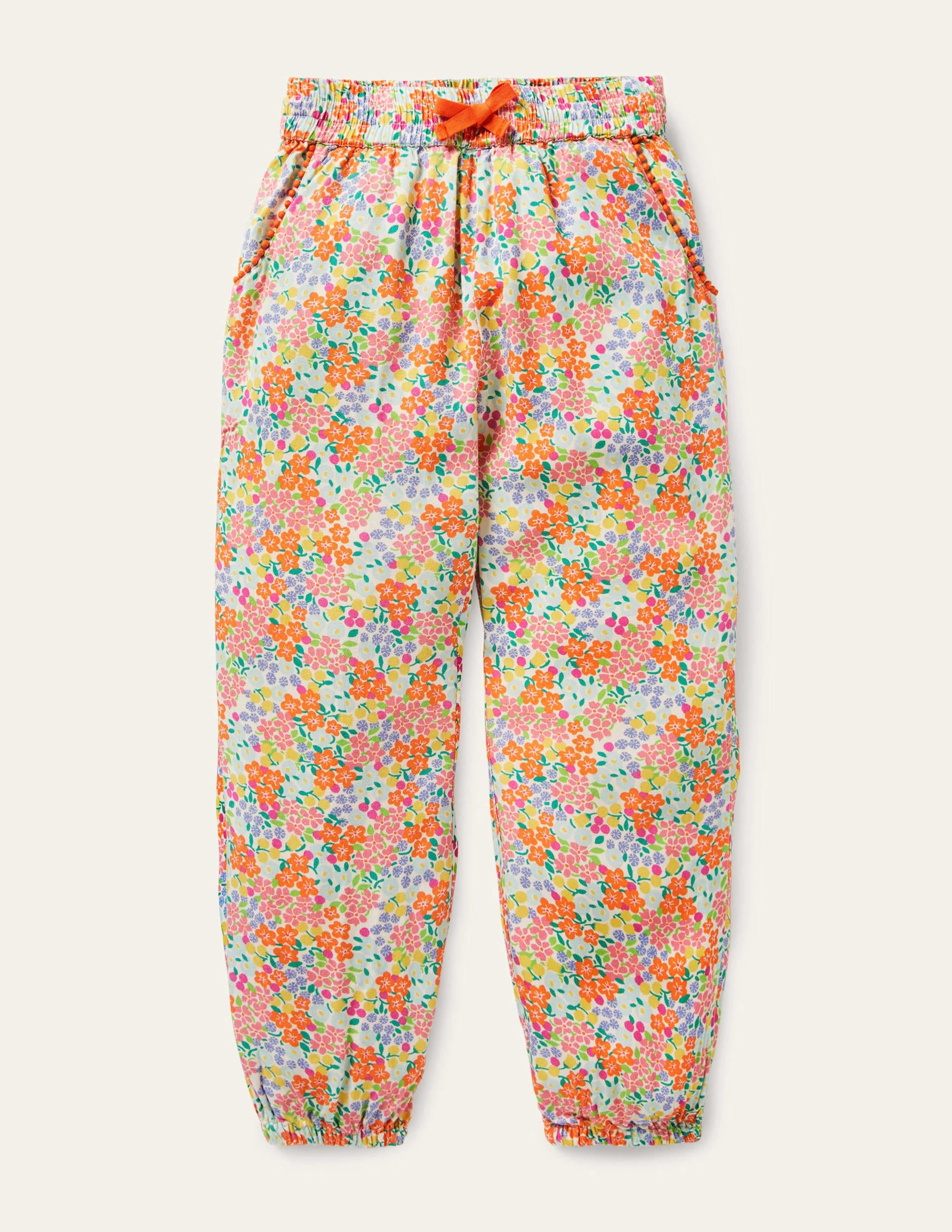 Relaxed Woven Printed Trousers-Multi Tropical Floral - Image 1