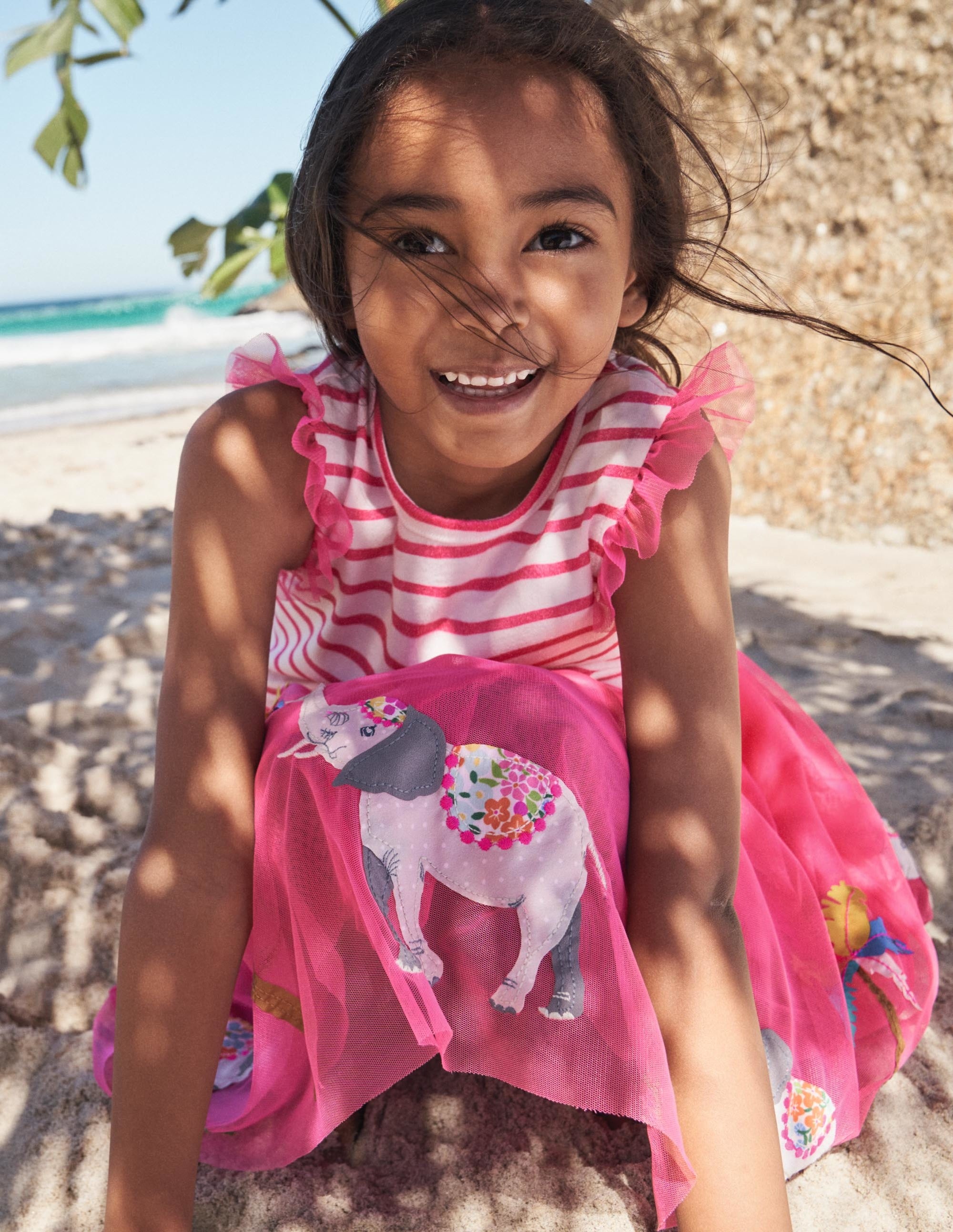 Tulle Dress-Tutti Fruity Elephants - Image 4