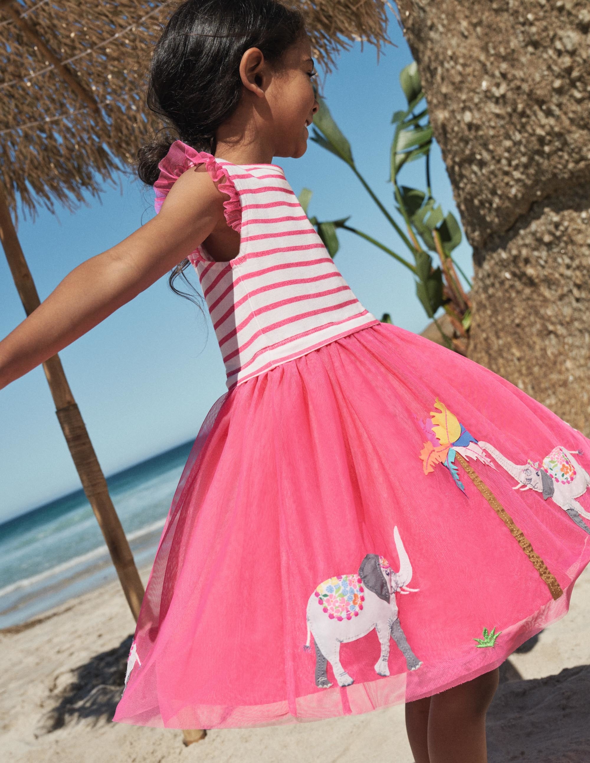 Tulle Dress-Tutti Fruity Elephants - Image 5