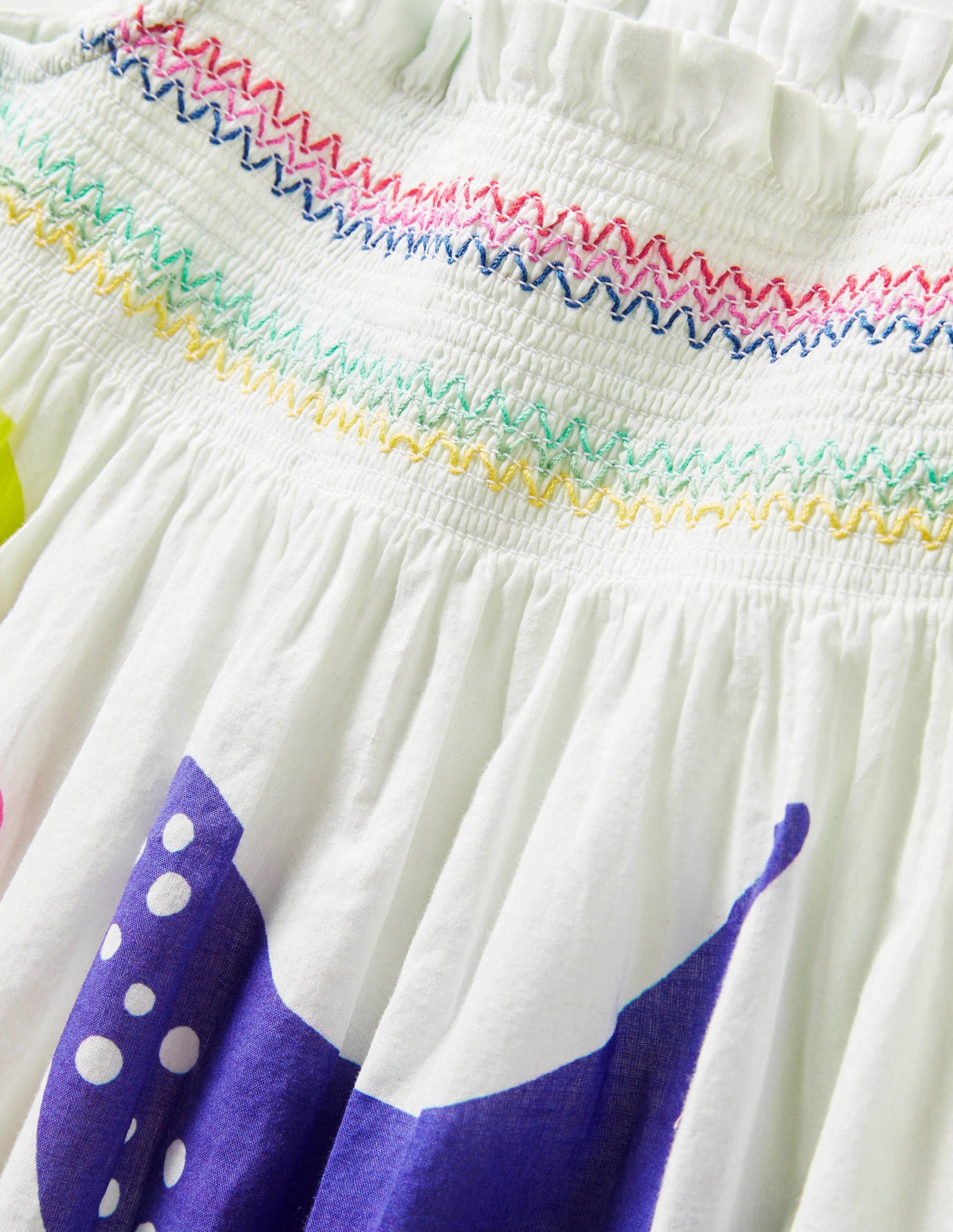 Smocked Sun Dress-Ivory Sealife-3