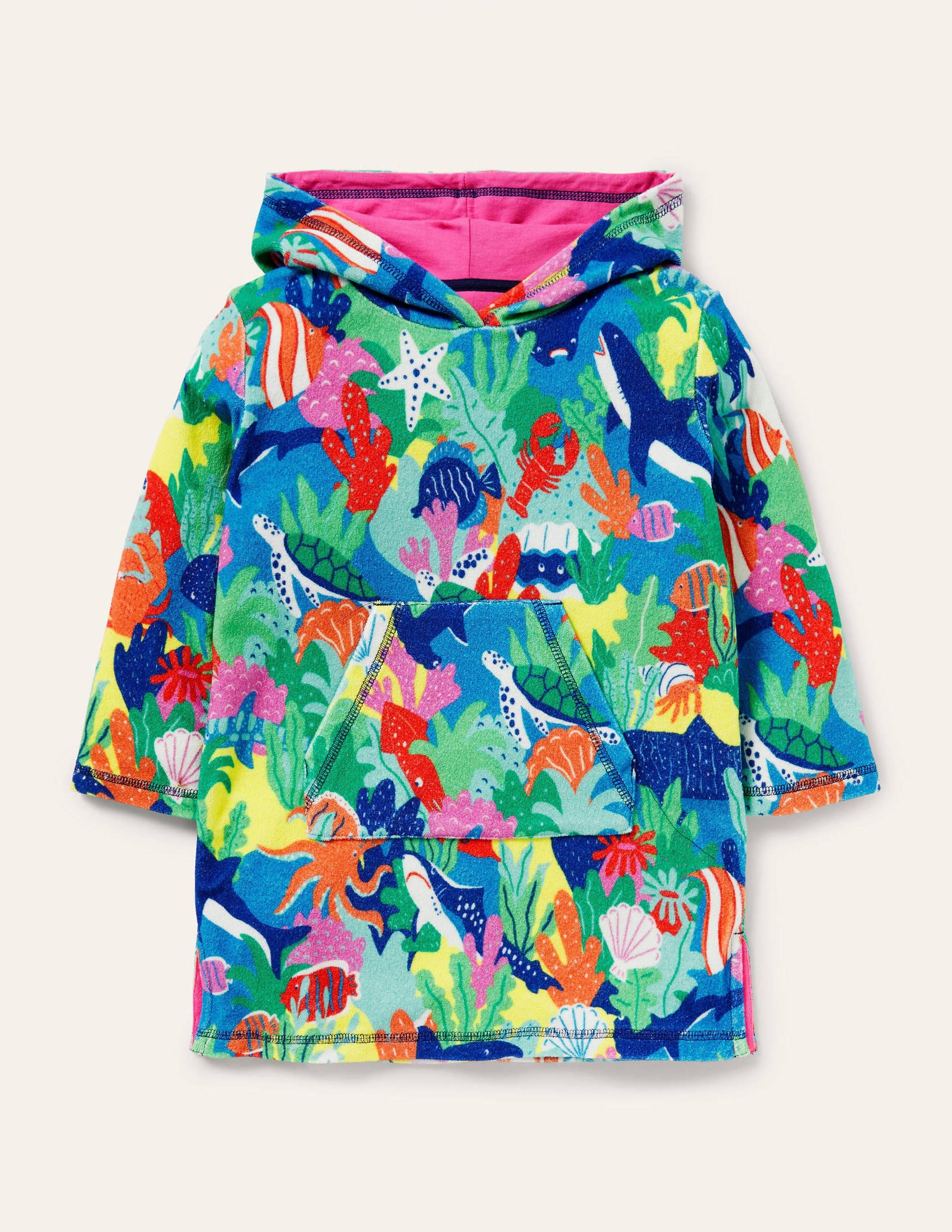 Towelling Throw-On-Multi Rainbow Reef-1