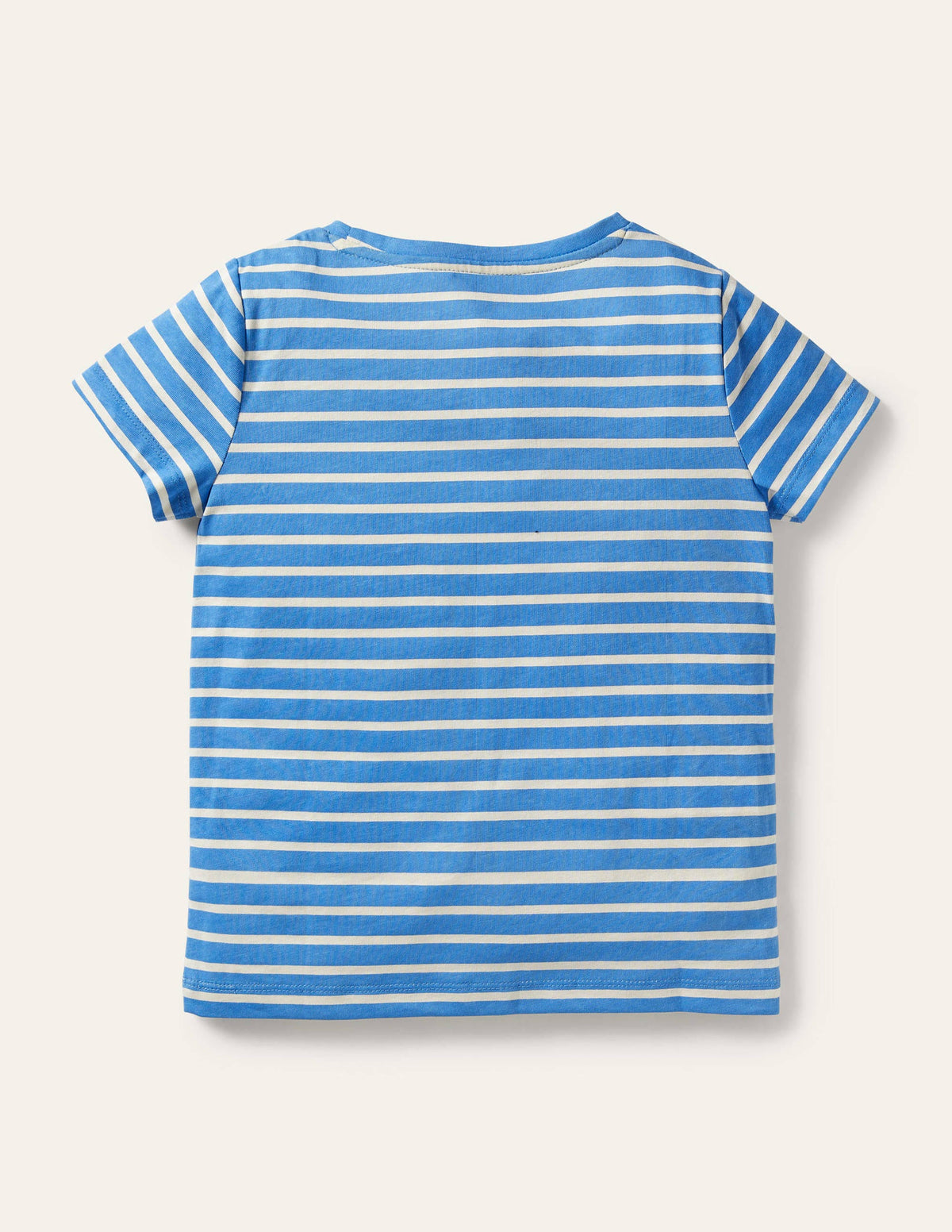 Stripy Logo T-Shirt-Bright Bluebelle/Ivory Chicks-2