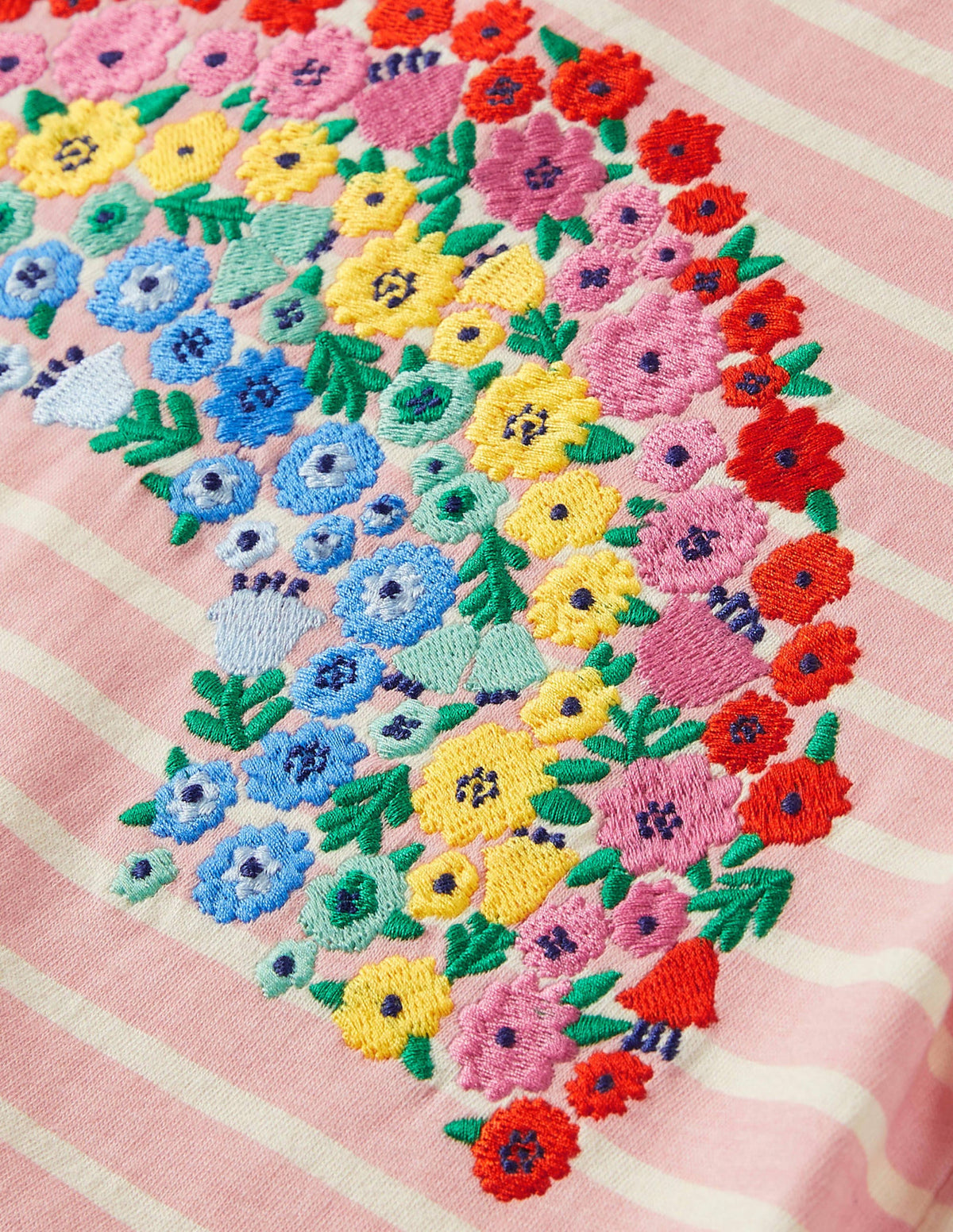 Stripy Logo T-Shirt-Boto Pink/Ivory Rainbow - Image 3