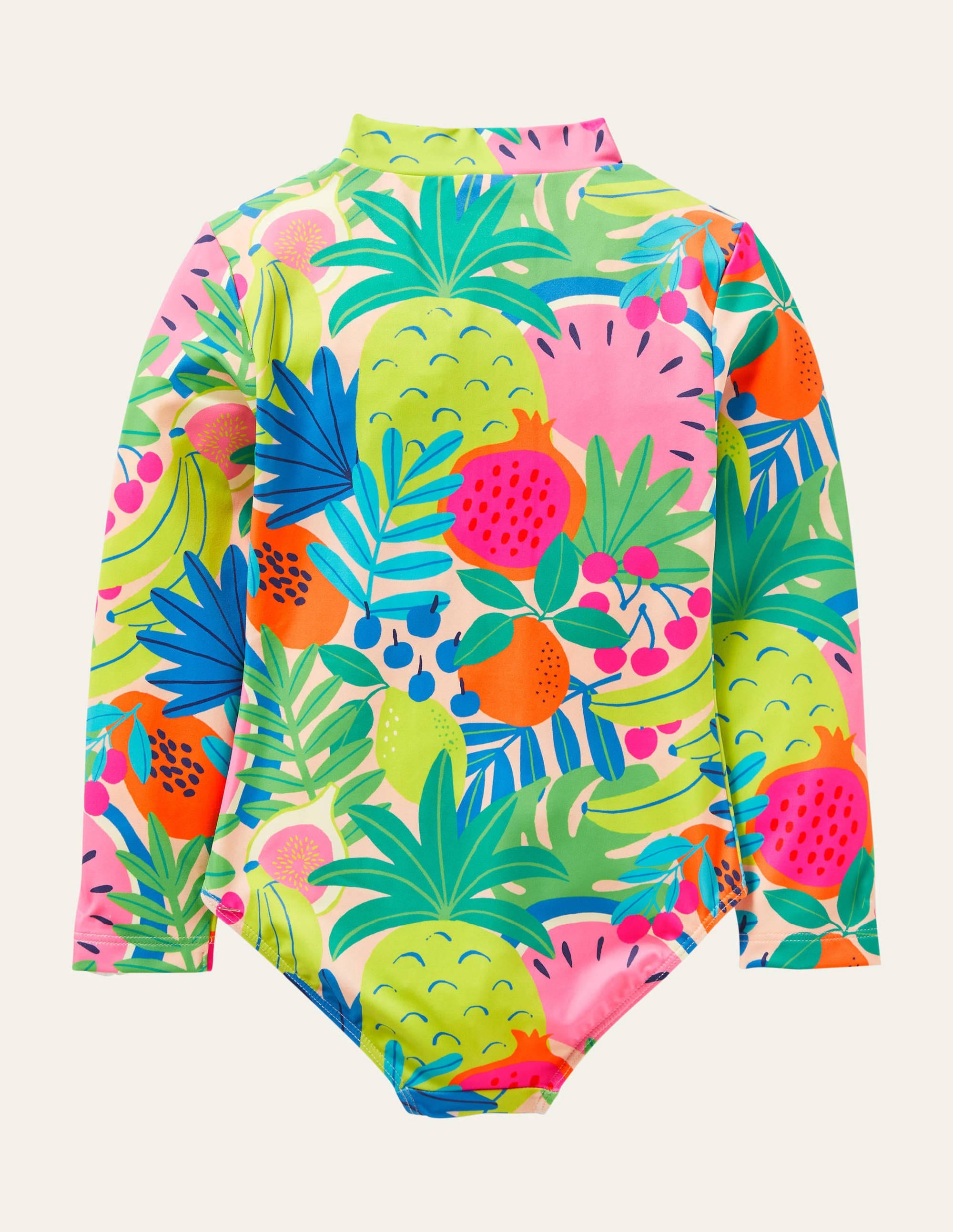 Long-sleeved Swimsuit-Multi Tropical Fruit - Image 2