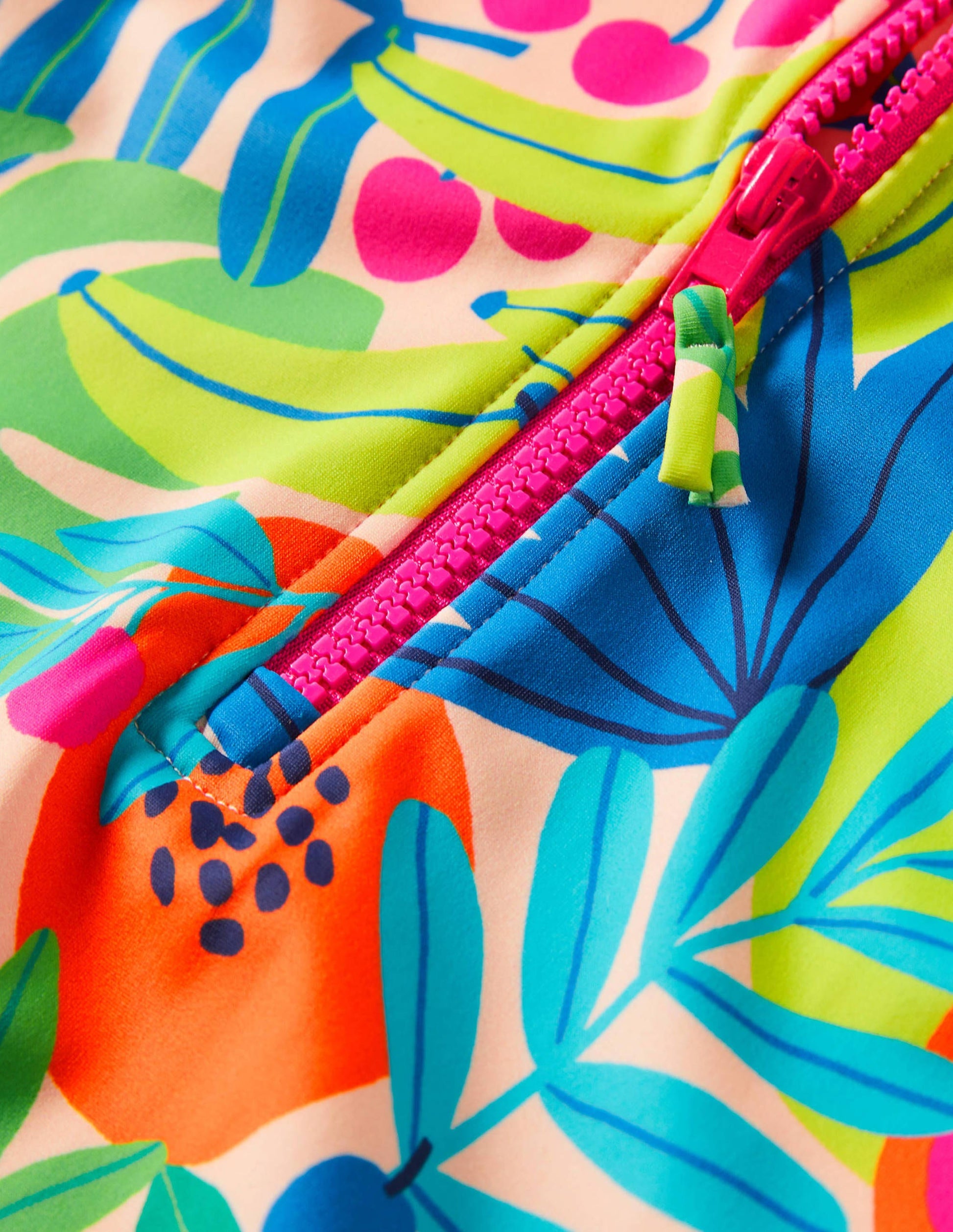 Long-sleeved Swimsuit-Multi Tropical Fruit-3
