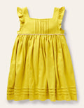 Frill Sleeve Jersey Dress-Daffodil Yellow