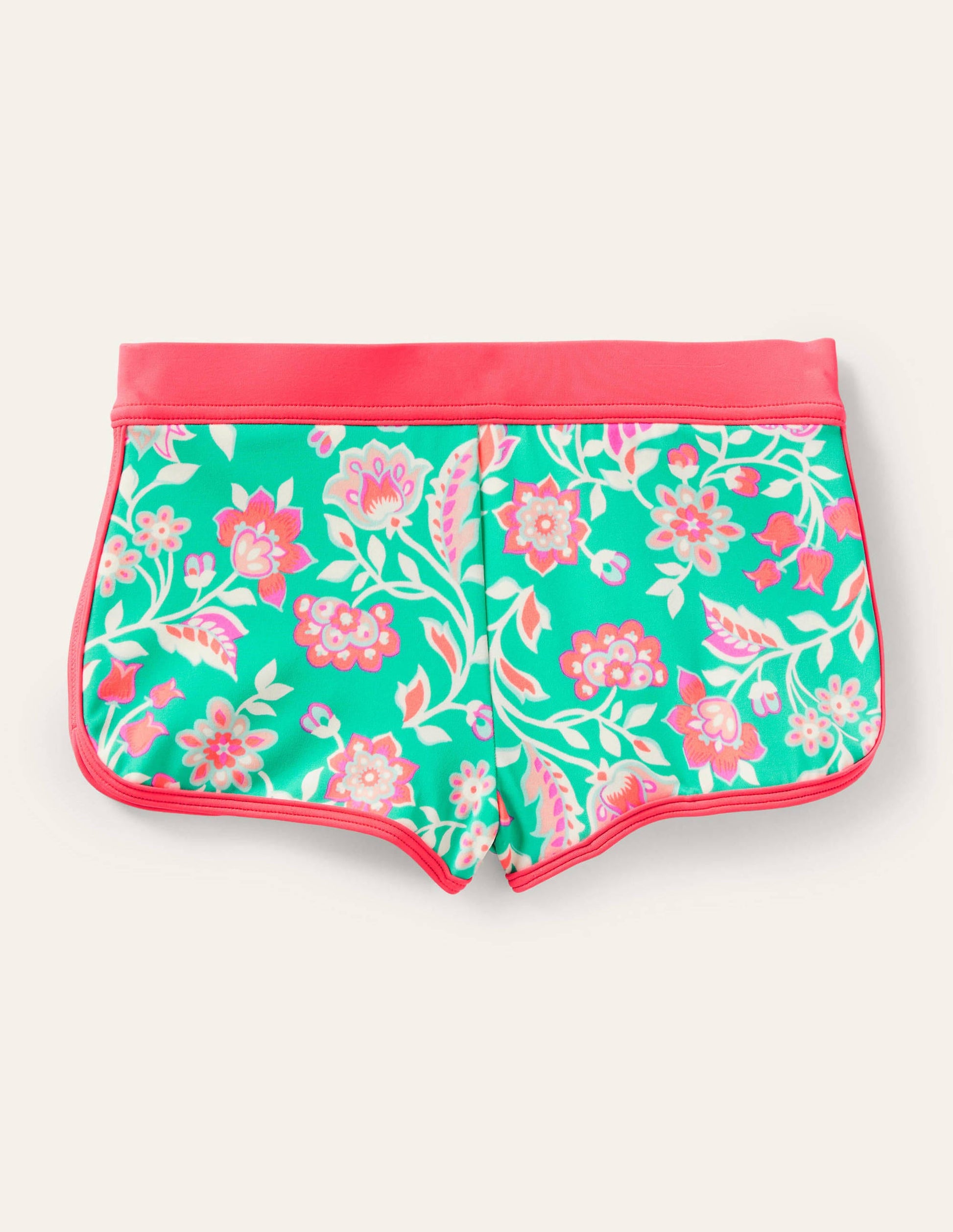 Patterned Swim Shorts-Tropical Green Paisley-1
