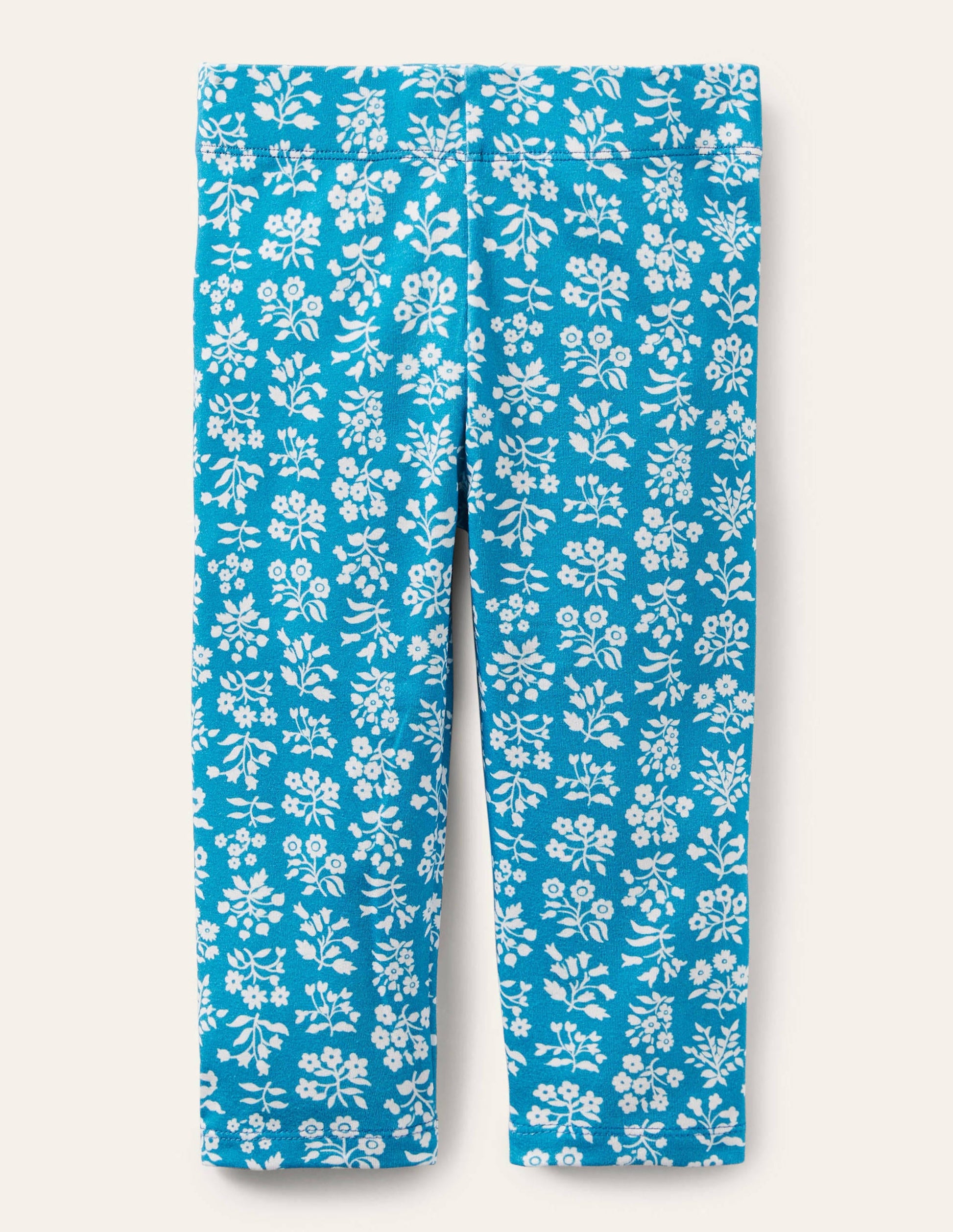 Fun Cropped Leggings-Bahama Blue Woodblock-1