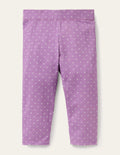 Fun Cropped Leggings-Cool Violet Ivory Pin Spot