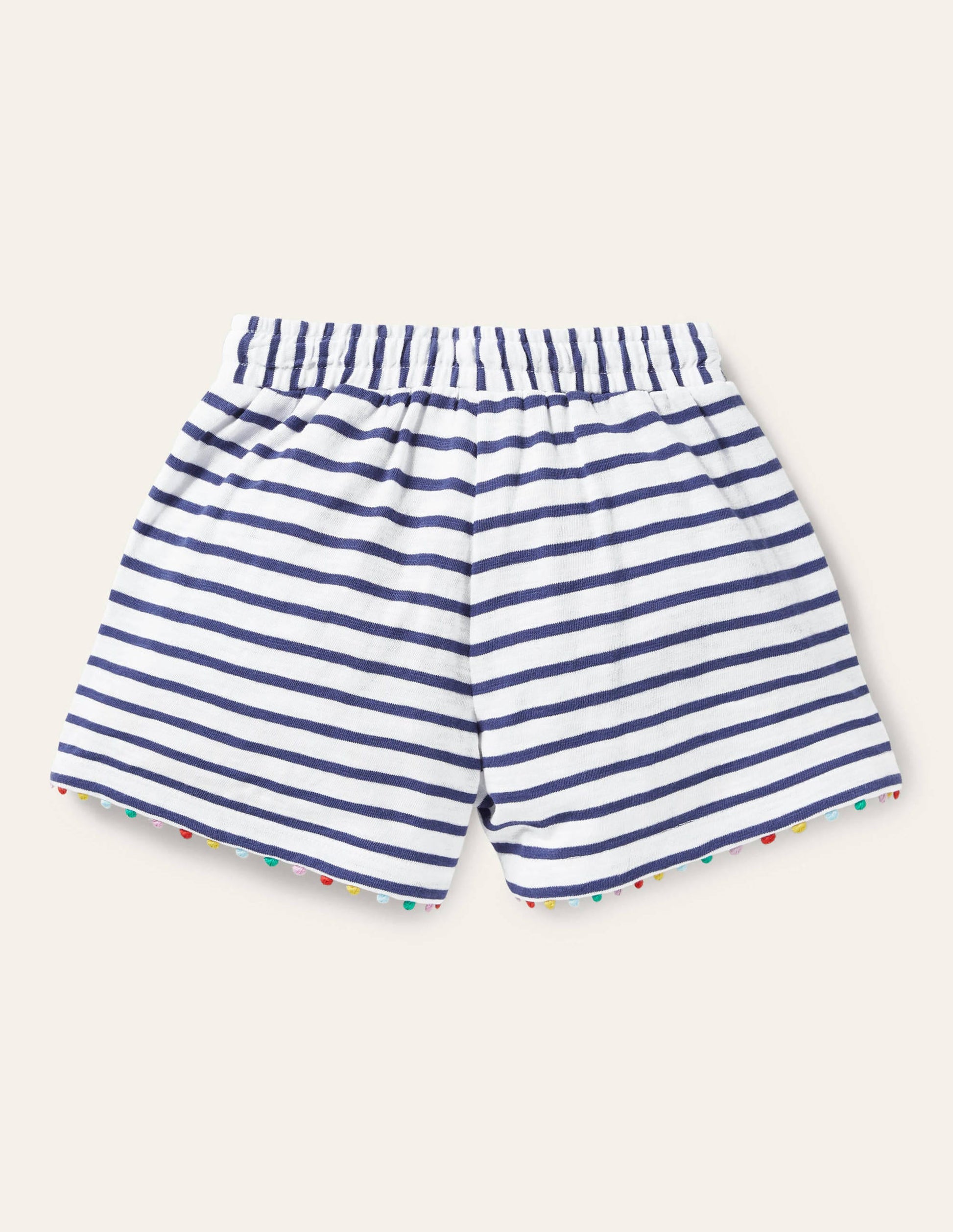 Charlie Pom Jersey Shorts-Ivory/Starboard Blue-2