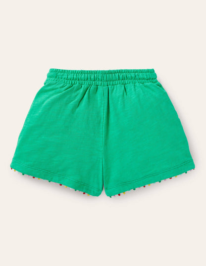 Charlie Pom Jersey Shorts-Tropical Green-2