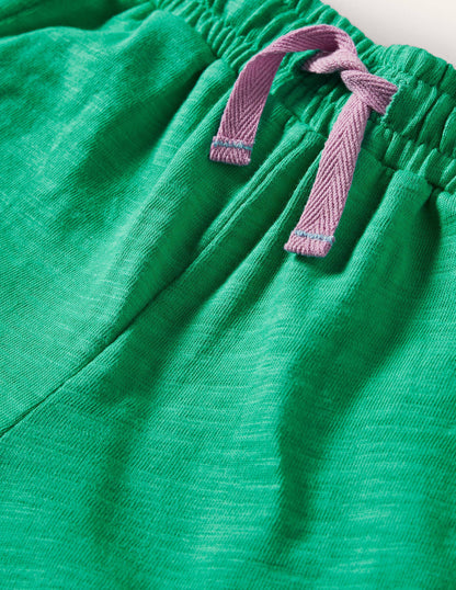 Charlie Pom Jersey Shorts-Tropical Green-3