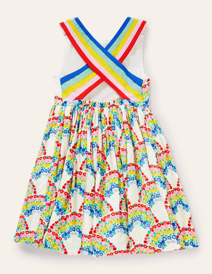Cross-back Dress-Multi Rainbow Floral-2