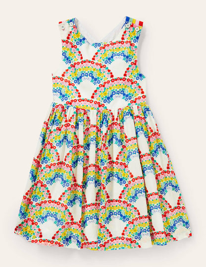 Cross-back Dress-Multi Rainbow Floral-1