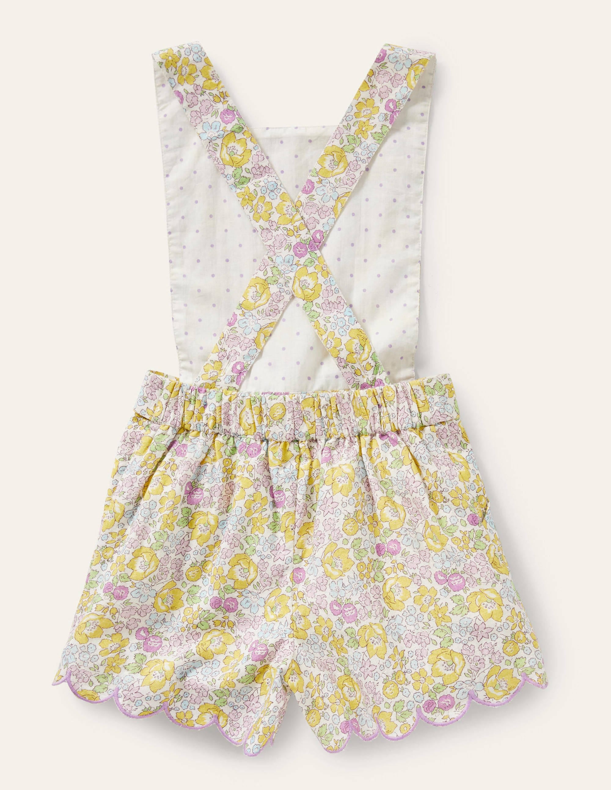Tie-waist Scallop Playsuit-Lilac Ditsy Floral - Image 1
