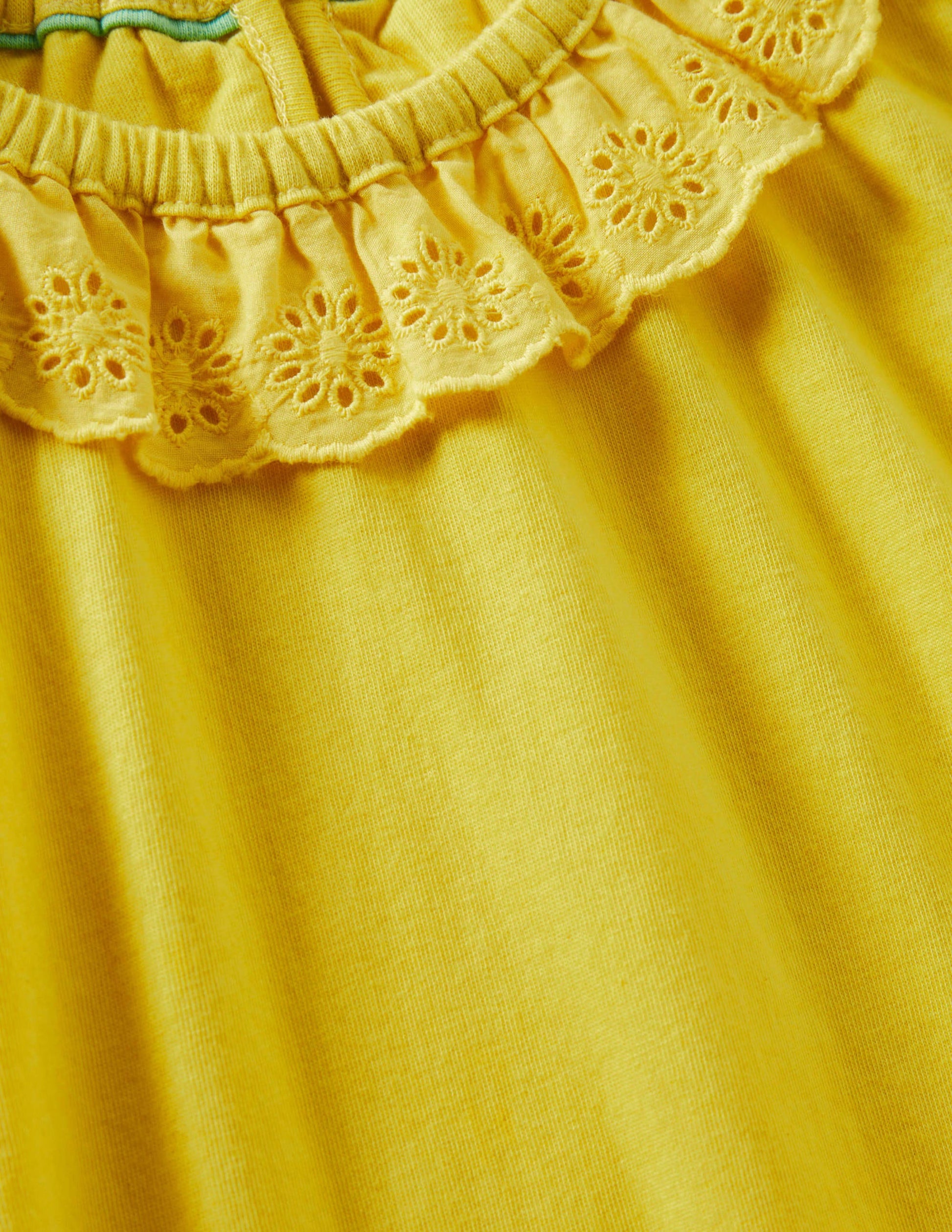 Broderie Collar Jersey Top-Sweetcorn Yellow-3
